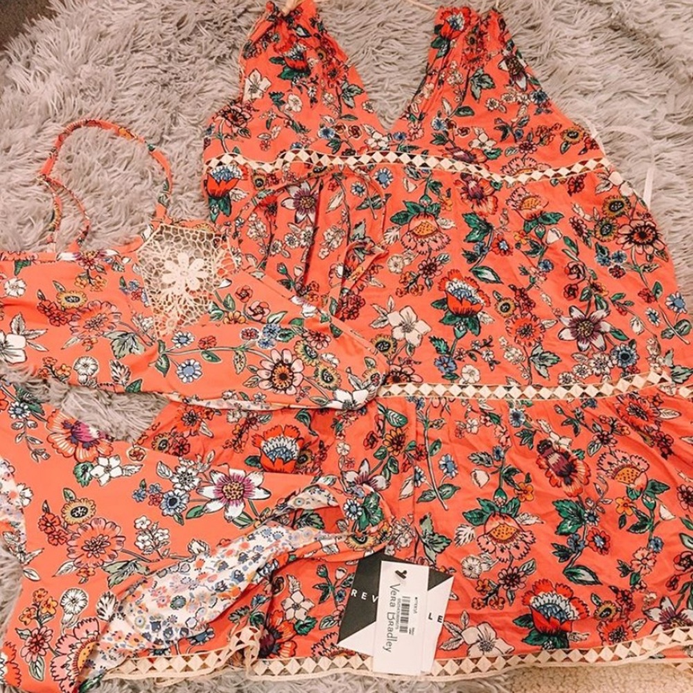 Vera Bradley suit with matching dress/swim coverup
